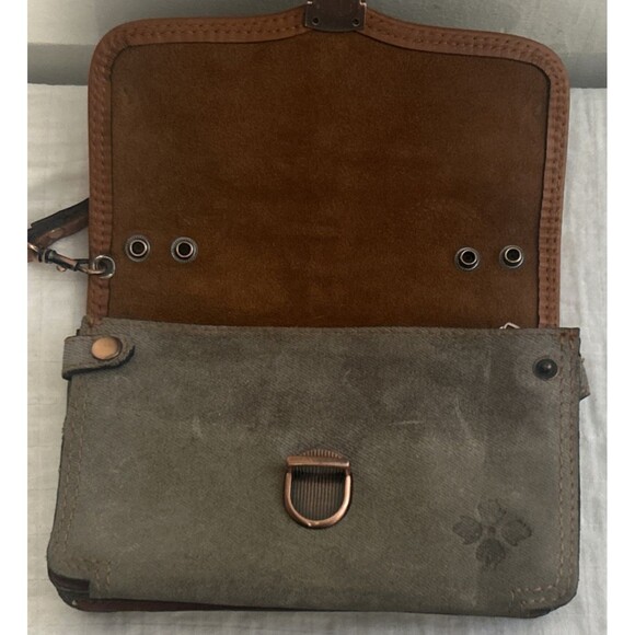 Patricia Nash Denim Floral Leather *No strap *Extremely Sun Faded See Pictures - Picture 4 of 8